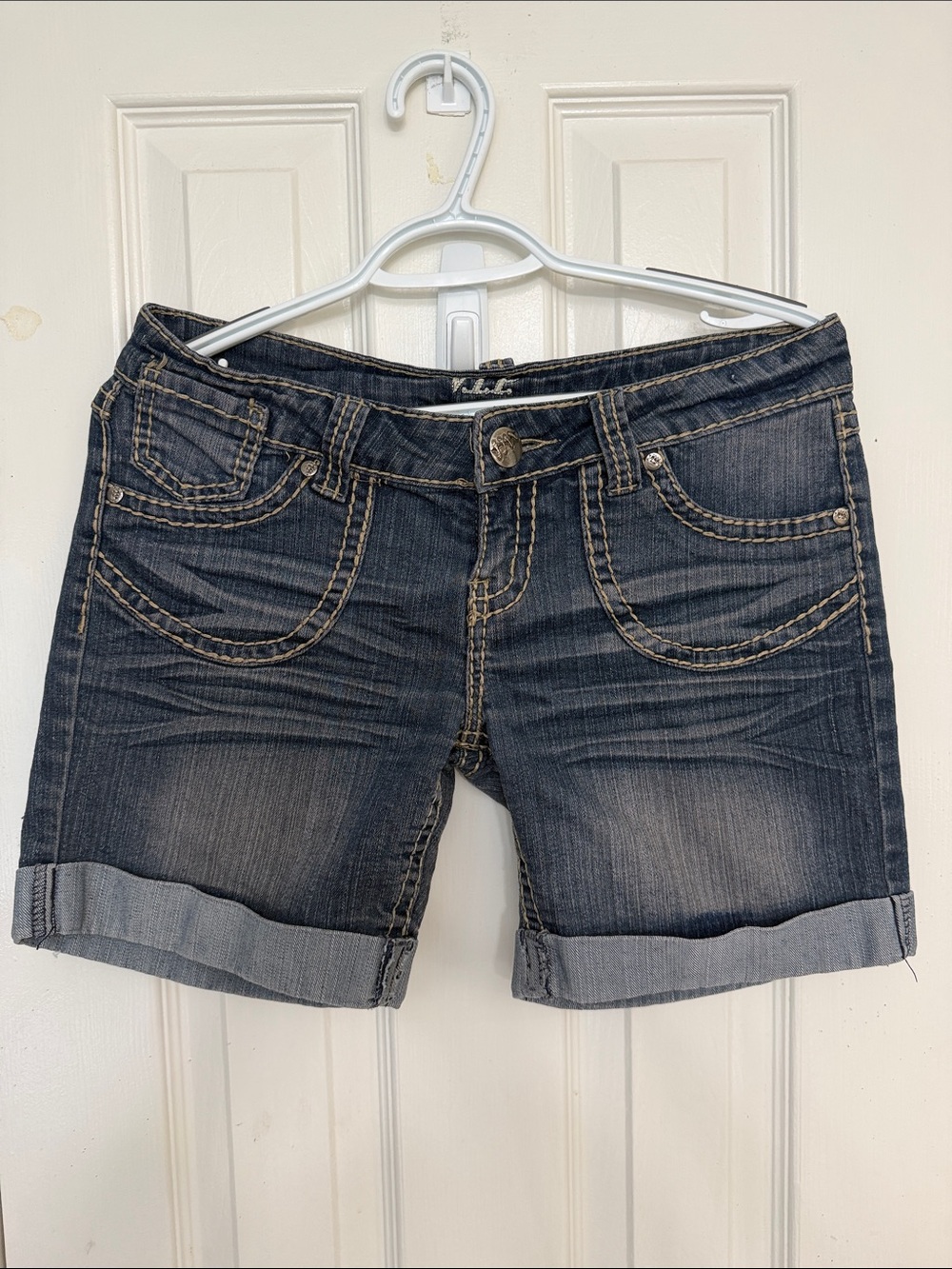 V.I.P Dark Wash Denim Roll-Cuff Women's Shorts